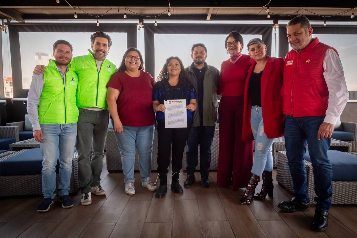 Morena, Partido del Trabajo y Partido Verde, firmaron un convenio.