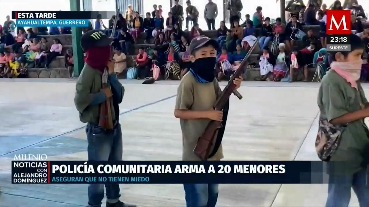 Niños son presentados como policías comunitarios en la Sierra de Guerrero