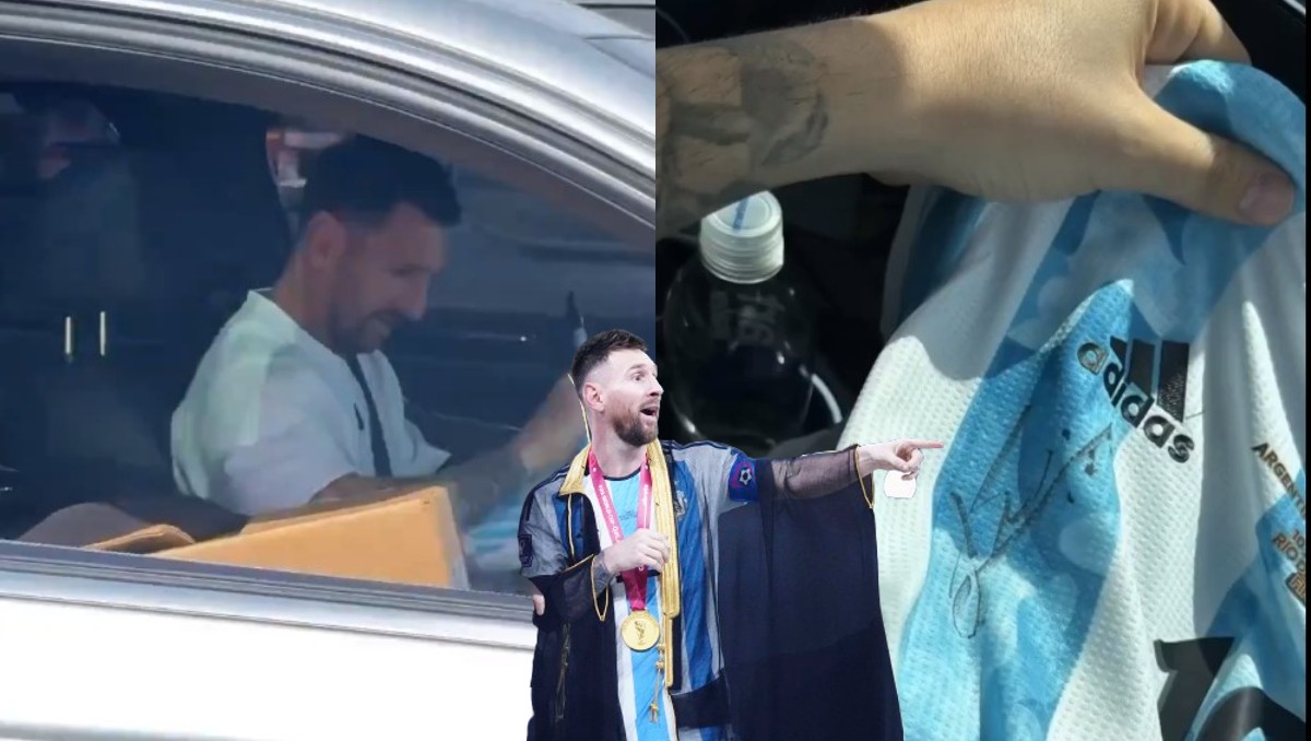 Lionel Messi firma playera a un fan en pleno semáforo (Imago7)