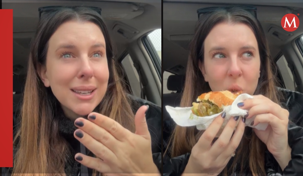 Mujer llora al recibir torta de mamá mexicana