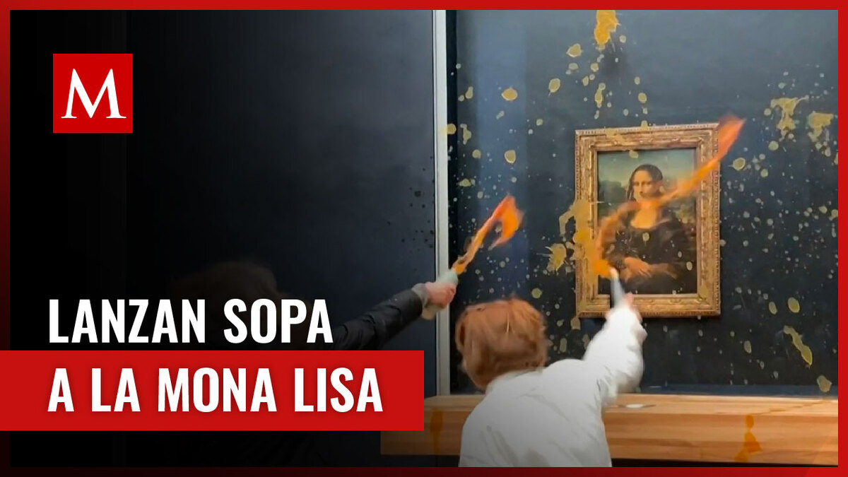 Activistas contra el cambio climático arrojan sopa al cuadro de Mona Lisa en París