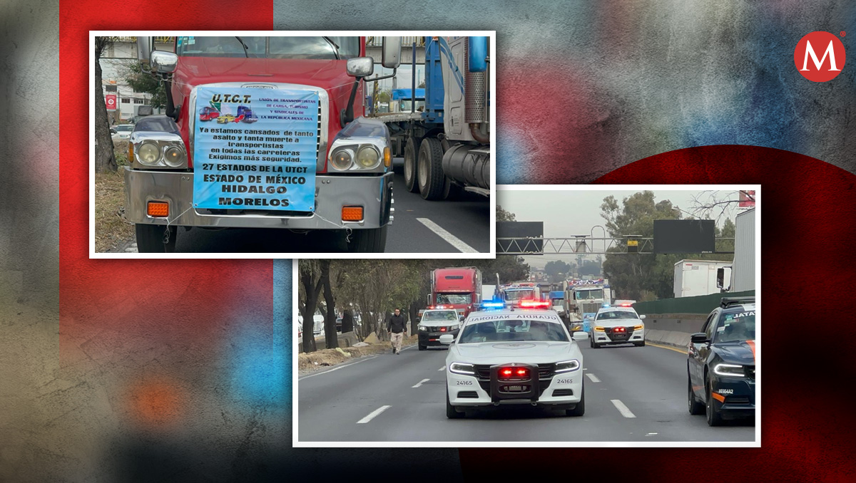 Transportistas bloquean autopista México-Querétaro por inseguridad. | Fernando Cruz