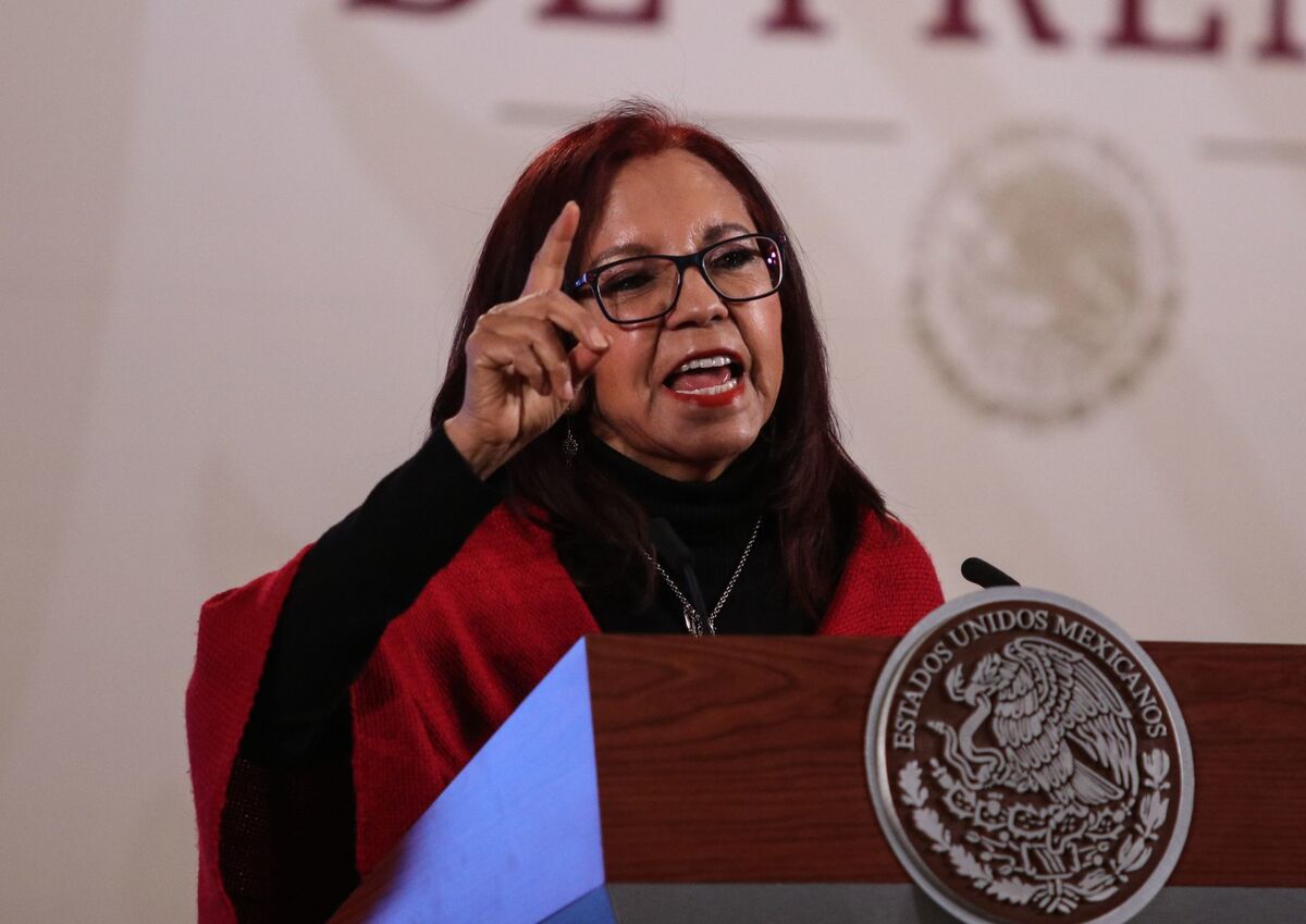 Leticia Ramírez Amaya, secretaria de Educación Pública durante la conferencia matutina en Palacio Nacional. | Cuartoscuro