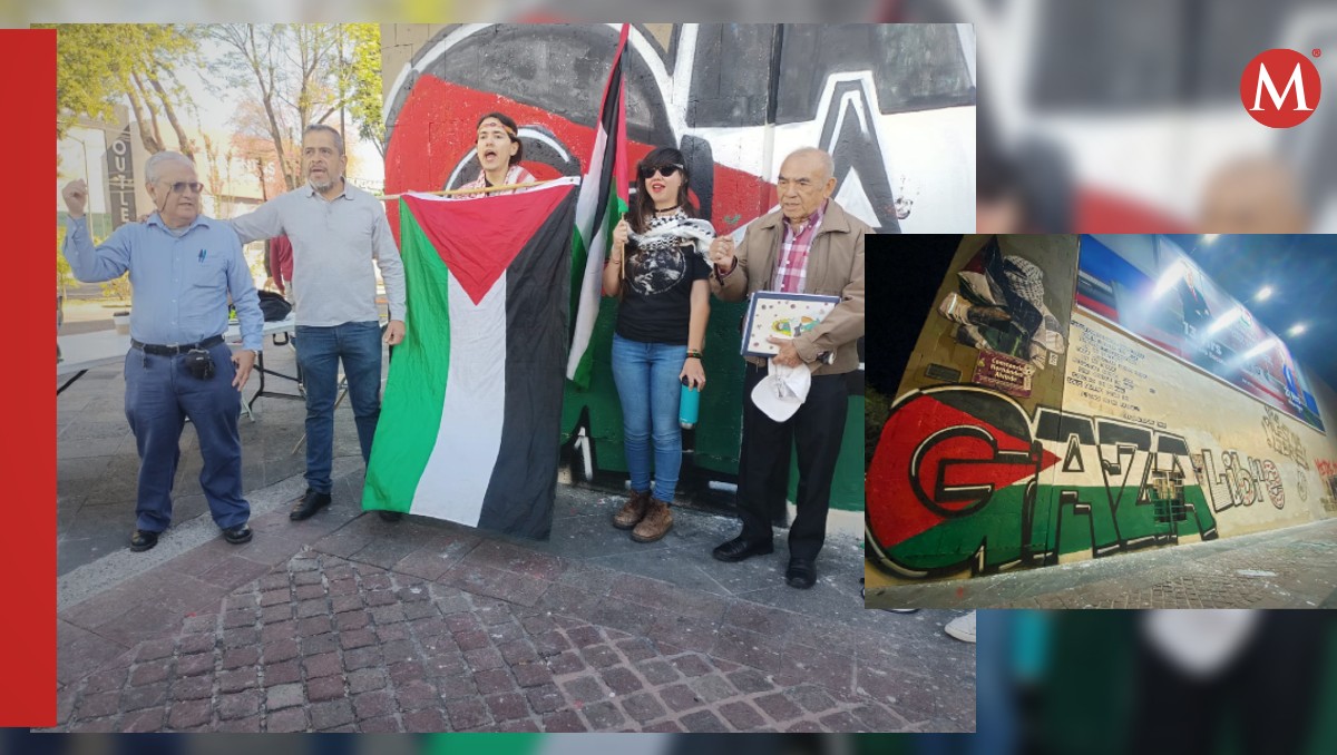 Activistas por Palestina anuncian más movilizaciones en Guadalajara luego de mural en Rambla Cataluña (Fotos: X y Josefina Ruiz | Diseño: Milenio)