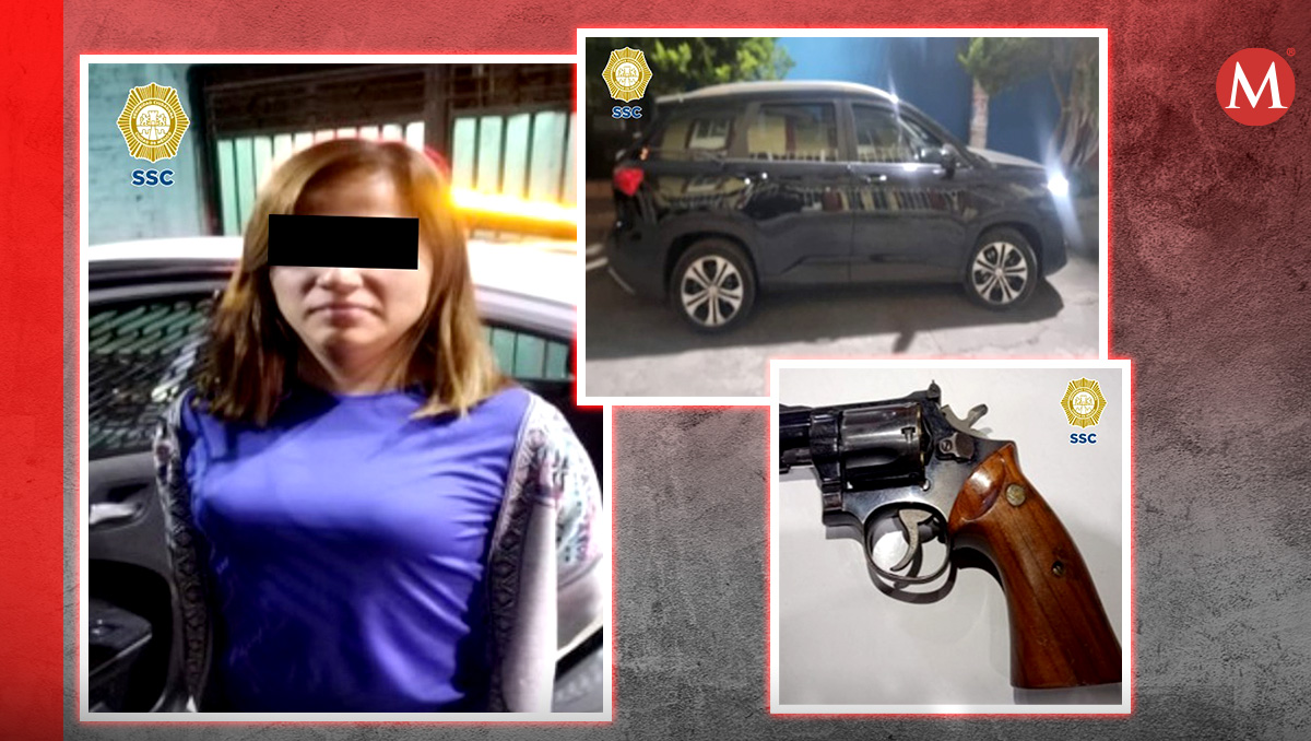 La mujer traía un arma de fuego corta abastecida con cinco cartuchos útiles y uno percutido. | SSC de CdMx