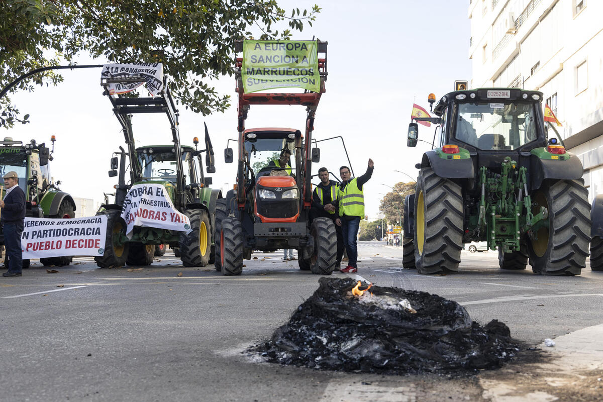 Agricultores exigen la rebaja de impuestos del gasóleo agrícola y ayudas por la sequía que sufre España. EFE