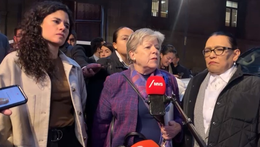 Canciller Alicia Bárcena al concluir la reunión bilateral.