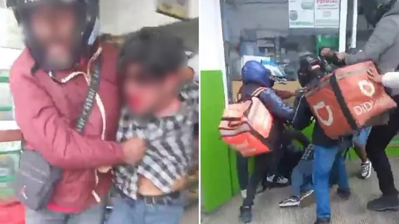 Repartidores de DiDi dan golpiza a presunto estafador en Xalapa, Veracruz