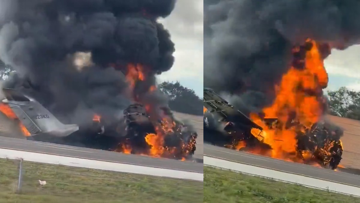 Avión ejecutivo sufre accidente en EU. (Capturas)