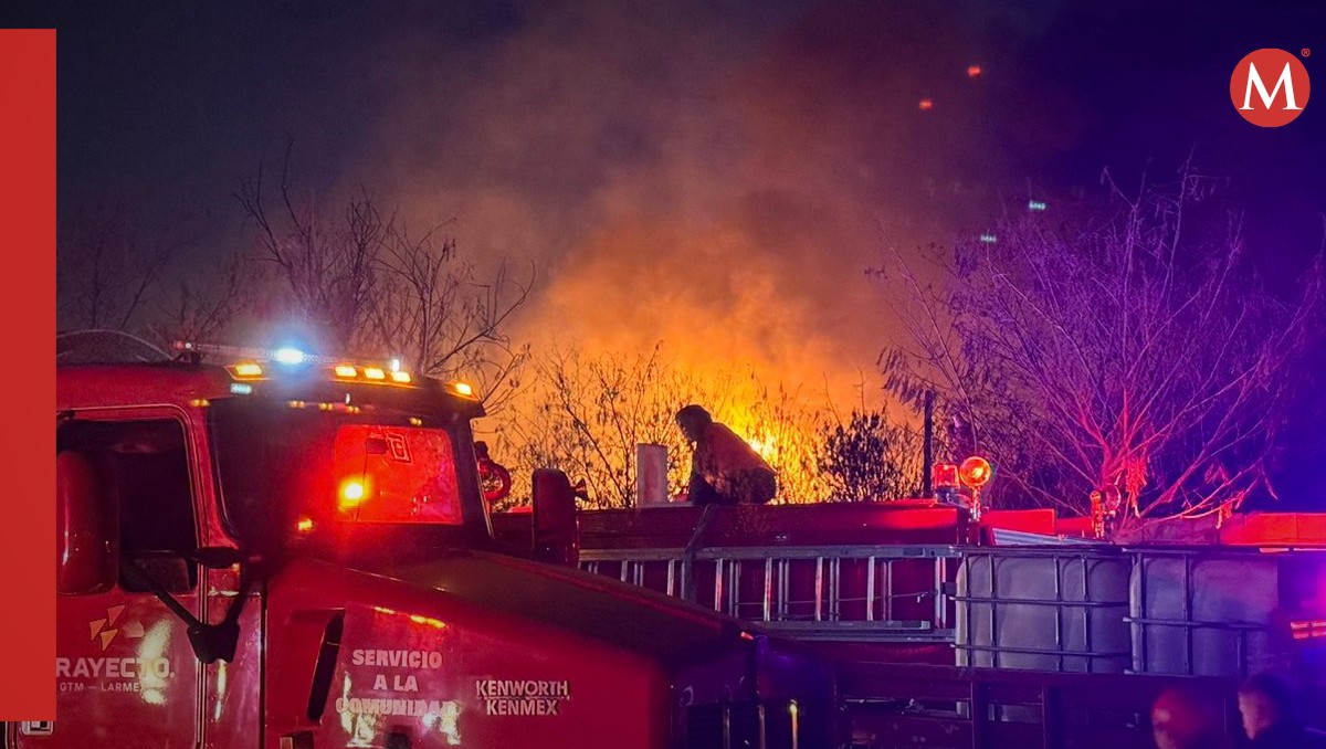 Incendio en Escobedo. Foto: Especial