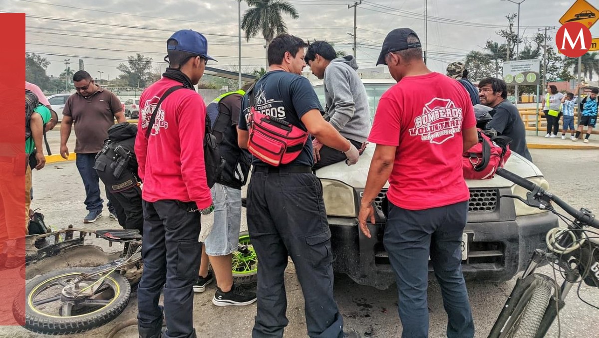 Camioneta choca contra motocicleta en Altamira
