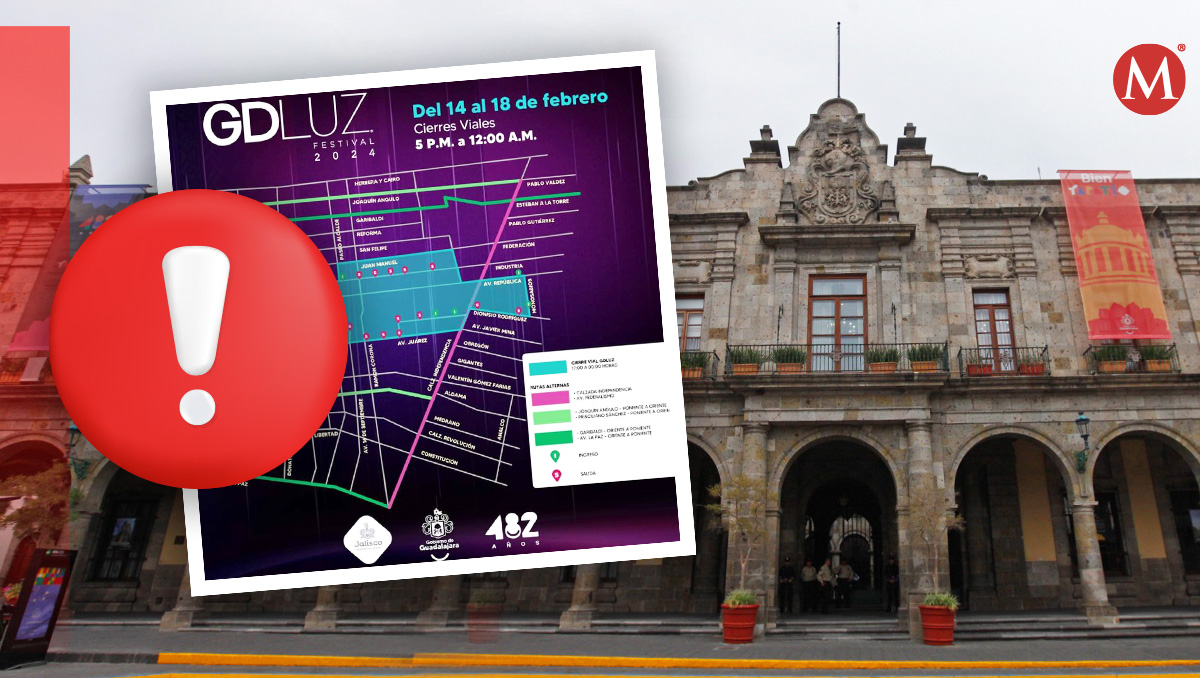 Cierres viales para el GDLuz 2024. (Especial)