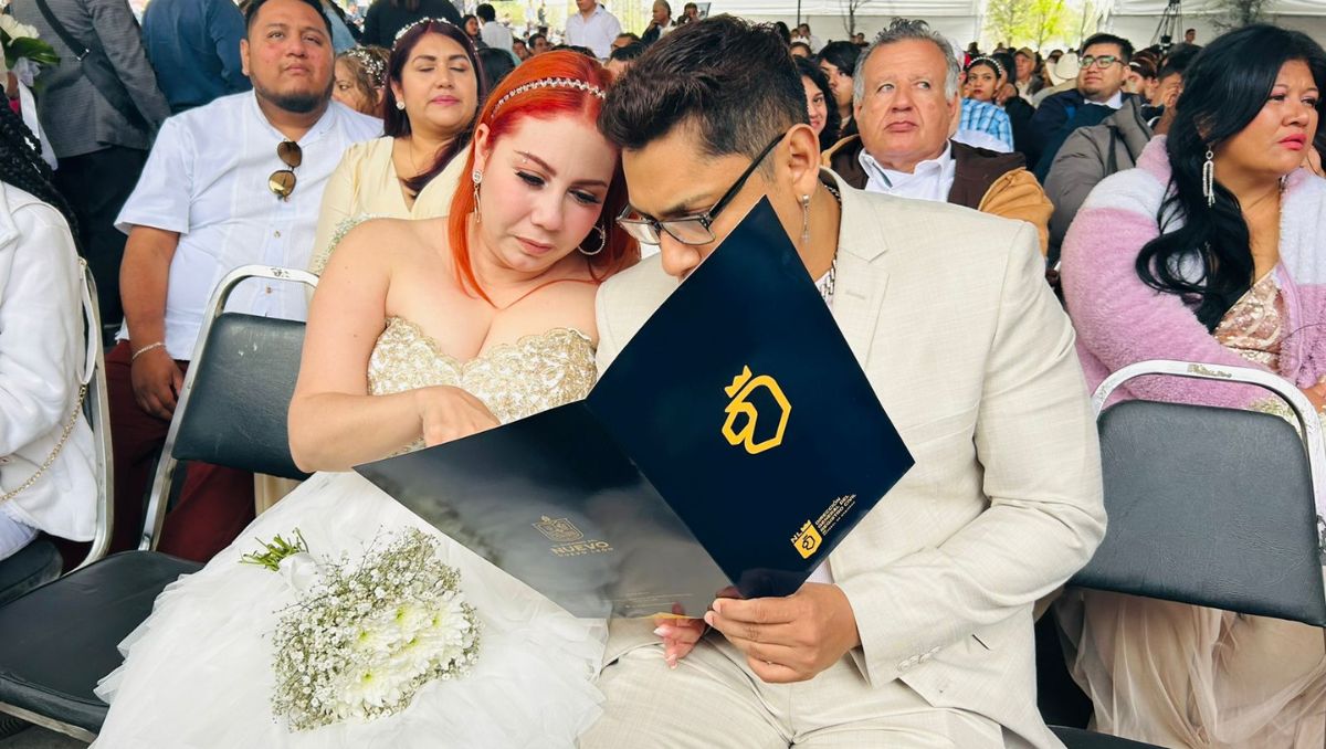 Las parejas acudieron este 14 de febrero para casarse a Palacio de Gobierno. Raúl Palacios