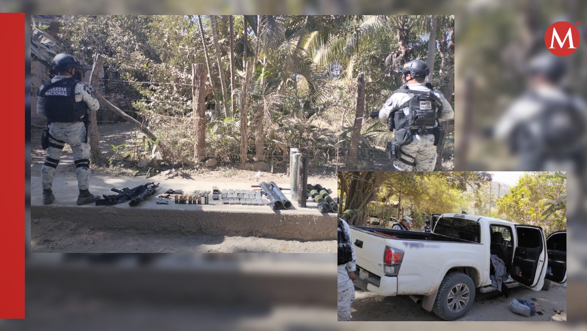 Aseguran varias armas tras ataque a Guardia Nacional en Jalisco (Fotos: Cortesía | Diseño:Milenio)