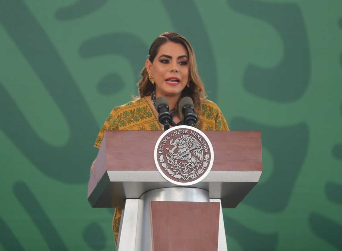 La gobernadora de Guerrero, Evelyn Salgado, durante la conferencia de hoy. |  Javier Ríos
