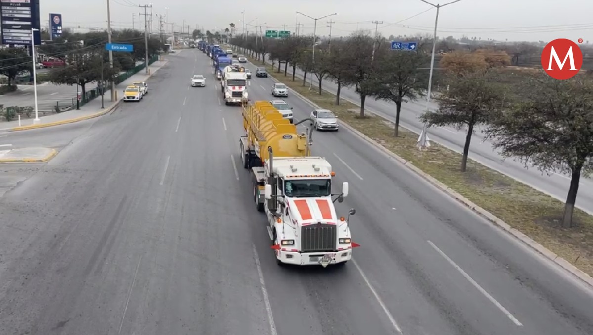 Manifestación transportistas en Reynosa. (Carolina Garza)