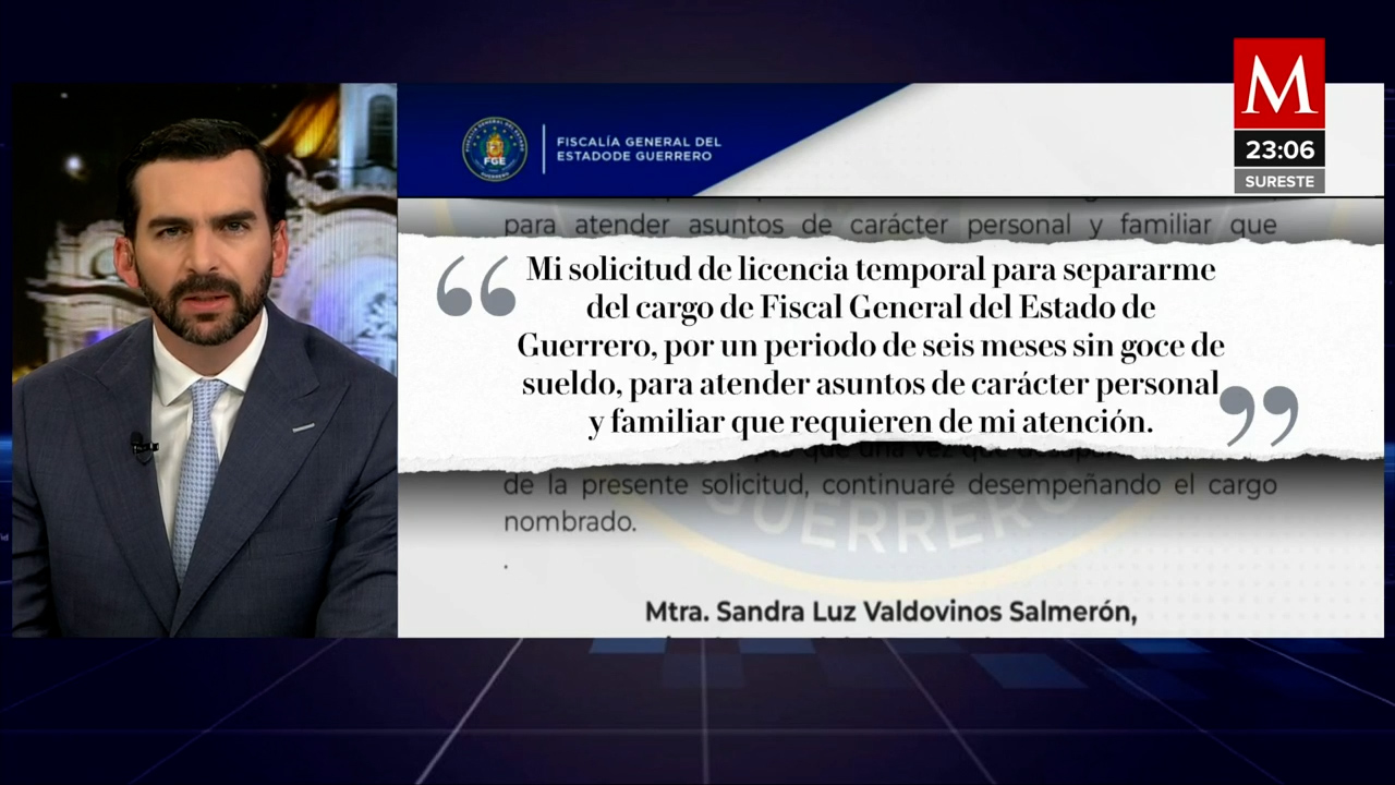 Sandra Valdovinos, Fiscal de Guerrero, pide licencia en medio de incertidumbre