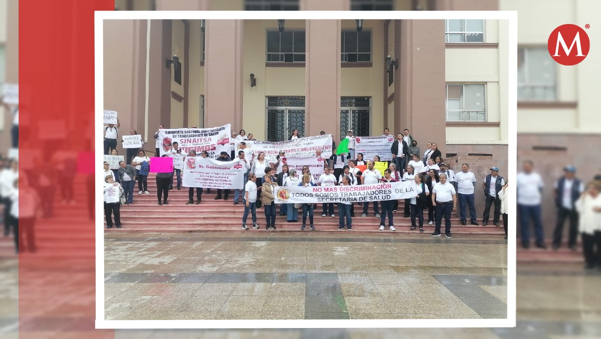 Con plantón trabajadores de salud Tamaulipas, piden justicia laboral