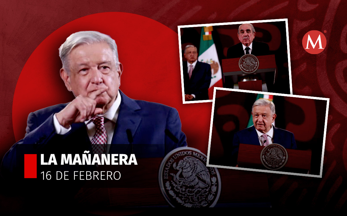 El presidente López Obrador en La Mañanera desde Palacio Nacional hoy 16 de febrero | Fotos: Juan Carlos Bautista