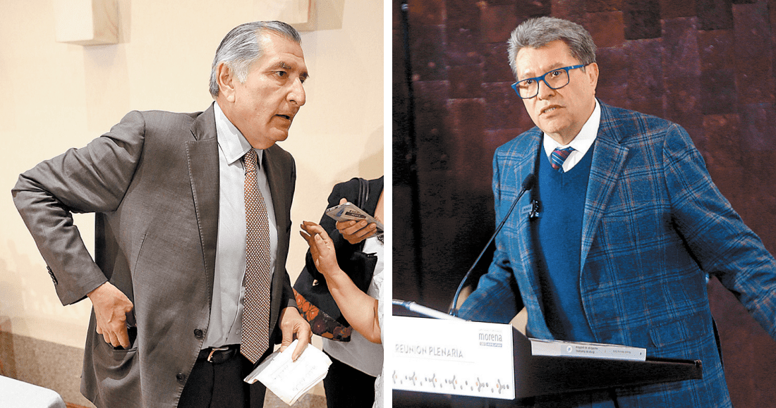 El ex secretario de Gobernación y el líder de Morena en la Cámara alta. Raúl palacios y Araceli López