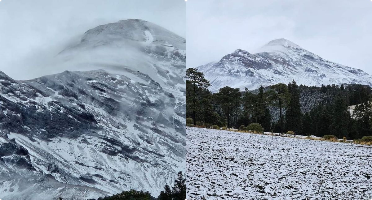 Nieve pinta de blanco Pico de Orizaba y Cofre de Perote