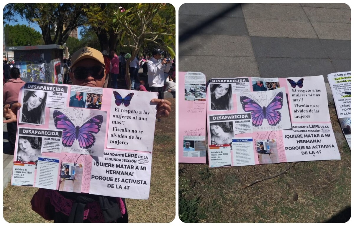 Patricia acude a Marcha por Nuestra Democracia para exigir justicia por su hermana y su sobrina (Diana Barajas)