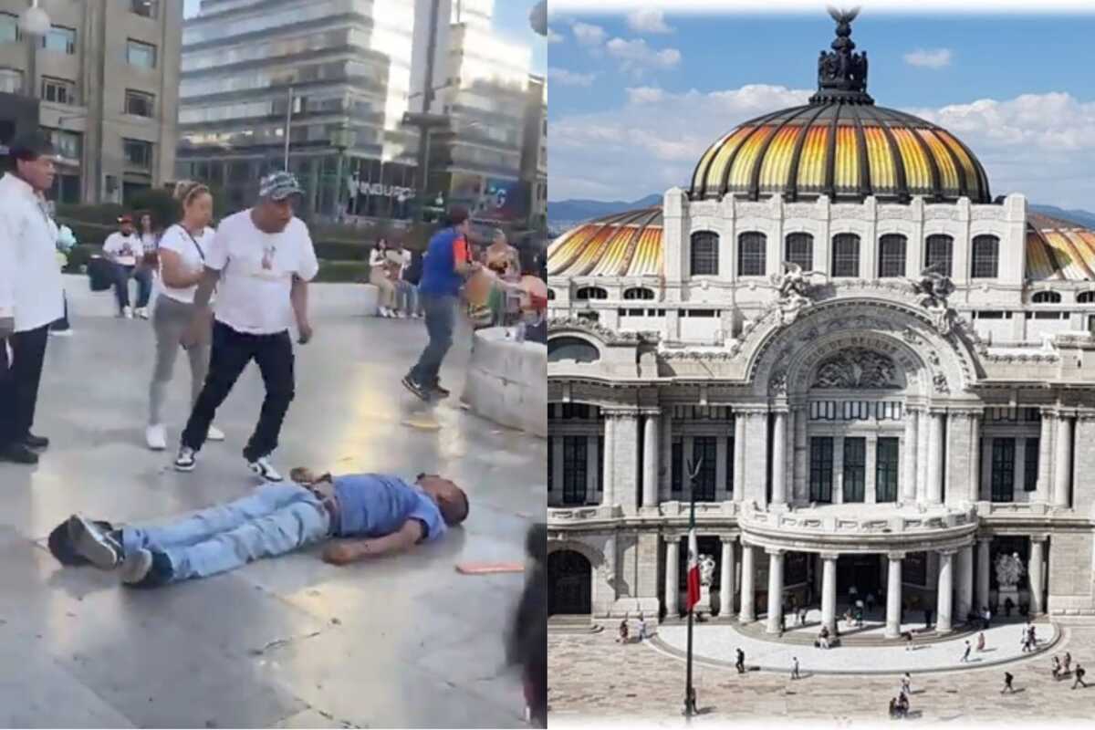 Riña en Palacio de Bellas Artes.