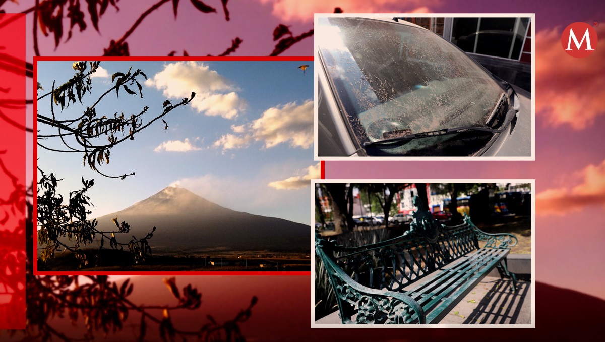 Volcán Popocatépetl: Cae ceniza en Puebla HOY-18 de febrero de 2024 | Jaime Zambrano, EsImagen | Diseño Milenio