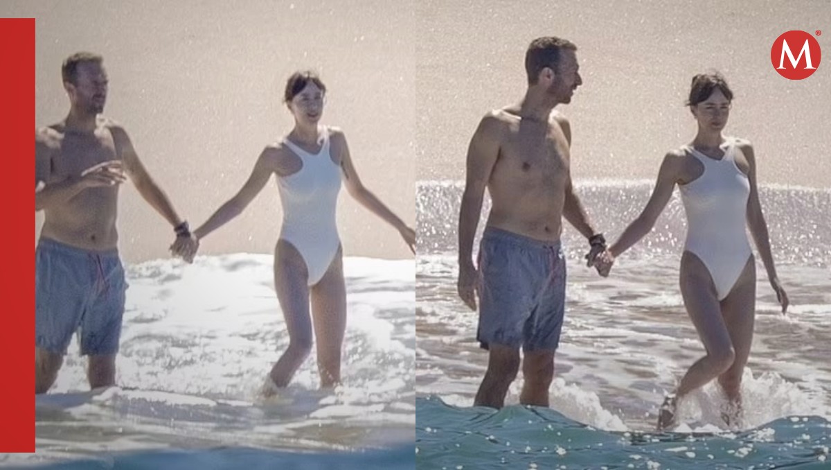 Dakota Johnson y Chris Martin, de Coldplay pasean en playas de México