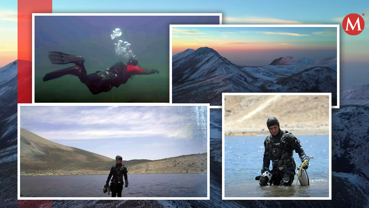 Buzo desafía condiciones severas para explorar lagunas del Nevado de Toluca | YT. edgarhurtadophoto | Diseño: Mauricio Ledesma