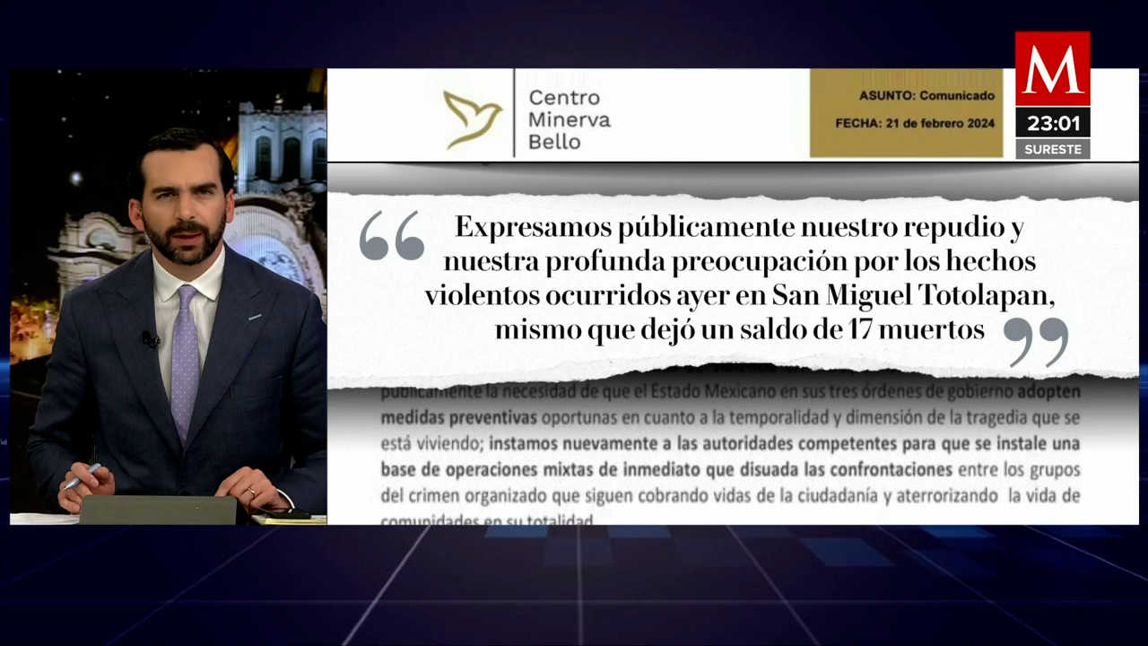 Centro de Derechos Humanos Minerva Bello condena masacre en San Miguel Totolapan, Guerrero