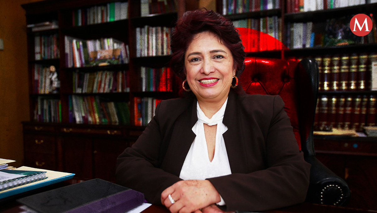 Patricia Avendaño en entrevista para Milenio. (Diseño; Oscar Ávila)