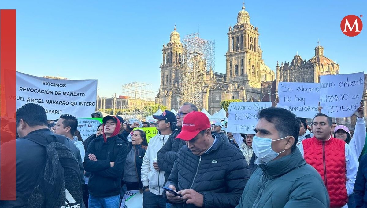 Trabajadores Nayaritas se presentaron en Palacio Nacional para protestar contra su gobierno estatal | Especiales