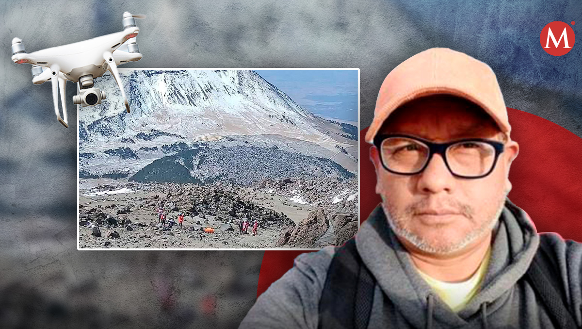 Suman dron a búsqueda de José Luis Díaz, alpinista desaparecido en el Pico de Orizaba | Especial/ Diseño Samantha Mtz