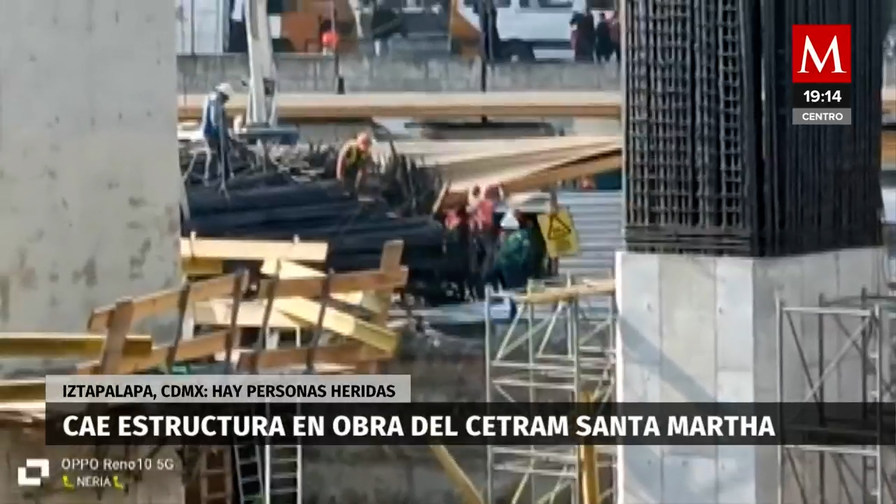 Seis lesionados en colapso de estructura en Cetram Santa Martha, Iztapalapa