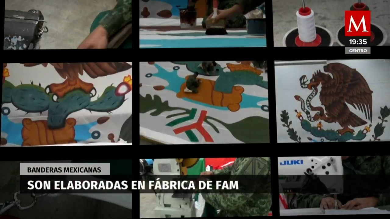 Proceso de elaboración y reciclaje de banderas en el Día de la Bandera