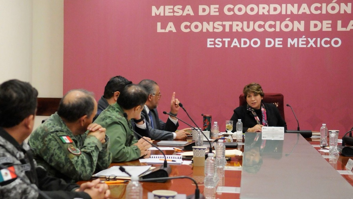 Delfina Gómez en la Mesa de Coordinación para la Construcción de la Paz. Foto: (Especial)