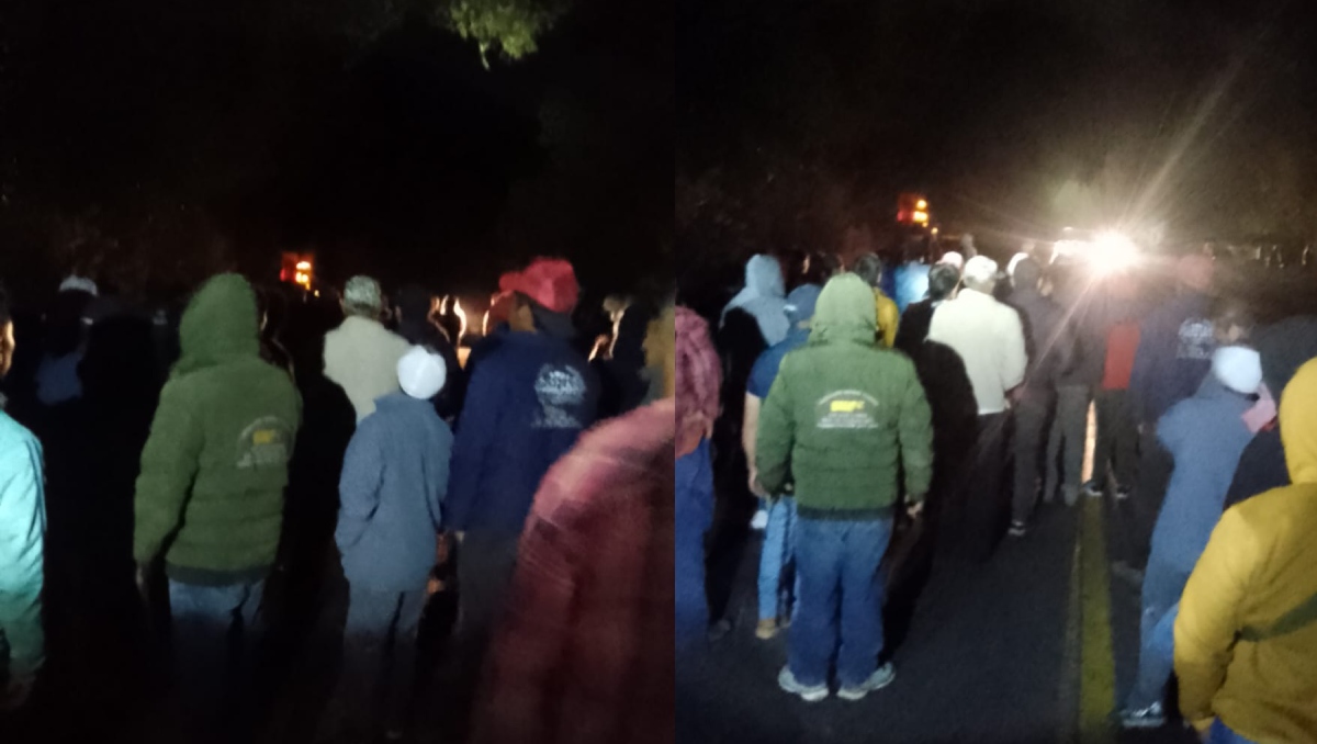 Comuneros se manifiestan en Ocuilan, tras reciente agresión por parte de los taloneros. Foto: (Abadiel Martónez)
