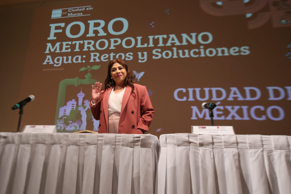 Clara Brugada  participa en la inauguración del Foro Metropolitano; Agua: Restos y Soluciones. | Ariana Pérez