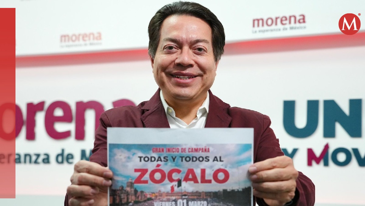 El líder nacional de Morena, Mario Delgado, en una conferencia de prensa. | Especial