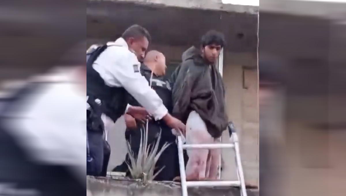 Detención de César “N” en la colonia Miramar, Chimalhuacán. Foto: (Especial)