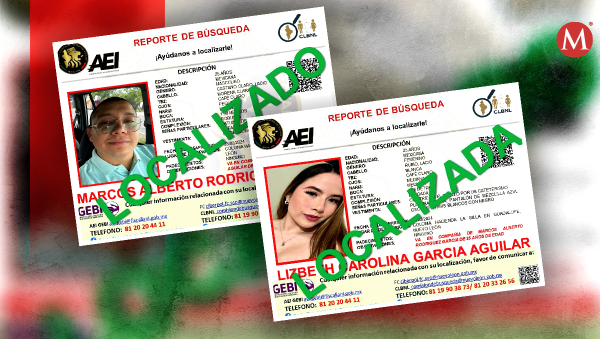 Lizbeth Carolina García Aguilar y Marcos Alberto Rodríguez García fueron localizados. Especial