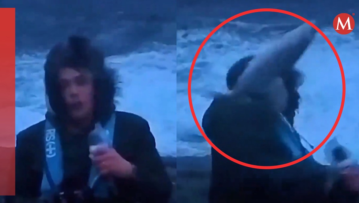 Pescado golpea a un reportero en plena transmisión en vivo. | Captura X