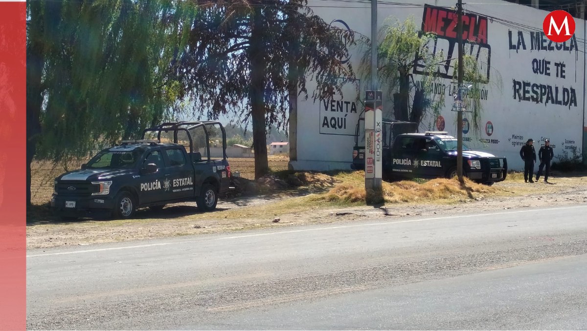 Enfrentamiento entre policías estatales y presuntos delincuentes en Zinacantepec