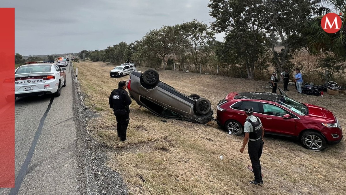 Vuelvan camionetas en carretera a González, dos personas lesionadas