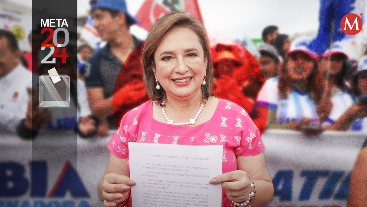 Xóchitl Gálvez, candidata de Fuerza y Corazón por México. | Foto: Especial. | Diseño: