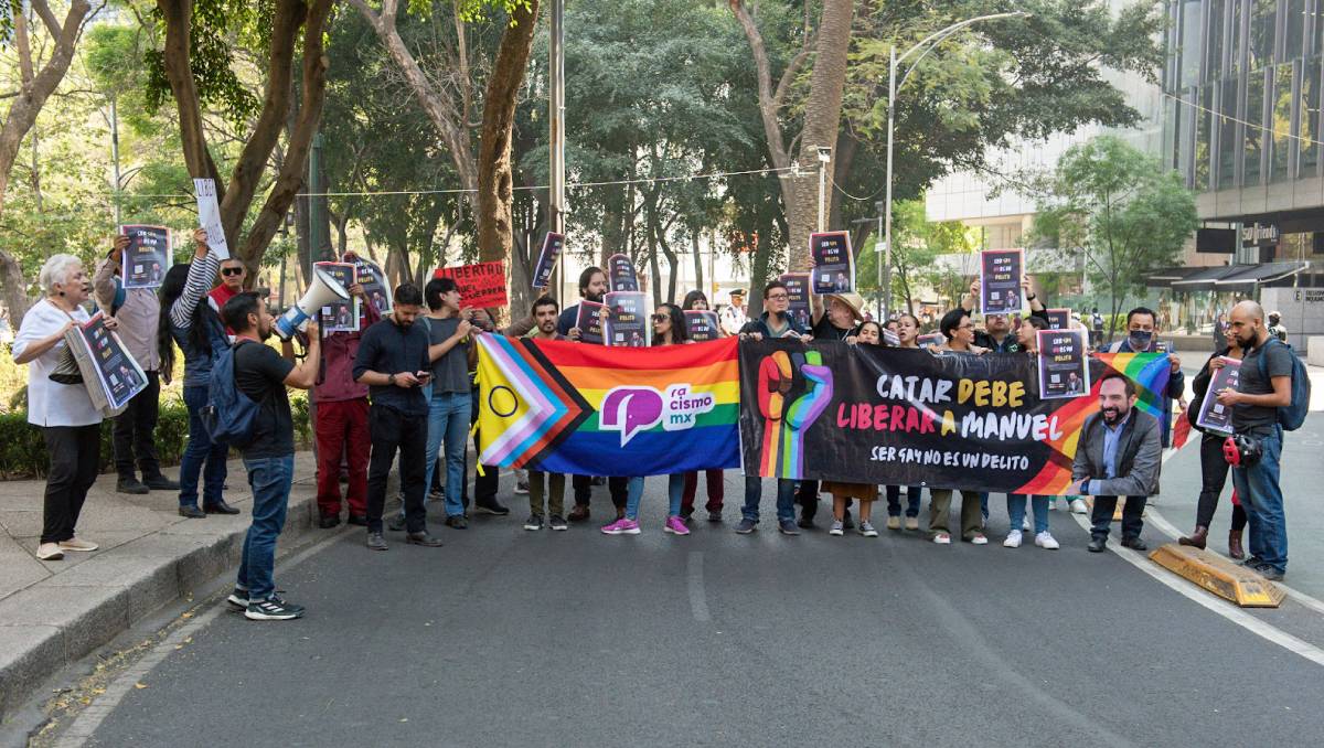 La protesta cerró un carril lateral de Paseo de la Reforma | Comité Manuel Guerrero