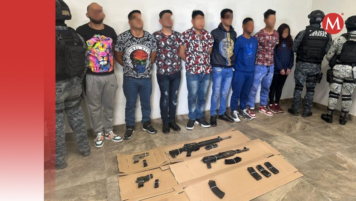 Célula del CJNG, detenidos en Zacatecas; se les incautó armamento.