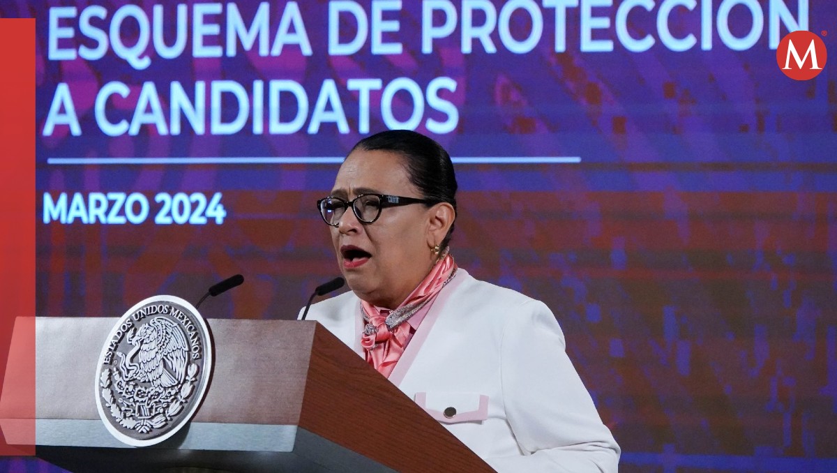 La secretaria de Seguridad, Rosa Icela Rodríguez, en la conferencia mañanera de hoy. | Cuartoscuro