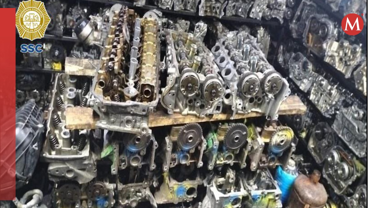 Decomisaron 20 toneladas de autopartes y placas de circulación con reporte de robo.